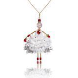 SARANA Jewelry Doll Pendant &ldquo;White Swan&rdquo; on white background luxury jewelry close-up