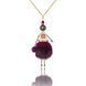 Jewelry doll pendant "Purple Lady" on a white background