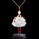 SARANA Jewelry Doll Pendant &ldquo;White Swan&rdquo; on black background luxury statement jewelry
