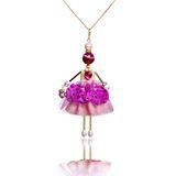 SARANA jewelry doll pendant &ldquo;Fuchsia&rdquo; on white background luxury jewelry close-up