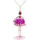 SARANA jewelry doll pendant &ldquo;Fuchsia&rdquo; on white background luxury jewelry close-up