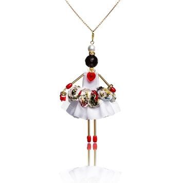 SARANA jewelry doll pendant &ldquo;Coquette&rdquo; on white background luxury jewelry