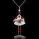 SARANA jewelry doll pendant &ldquo;Coquette&rdquo; on black background luxury statement jewelry
