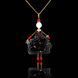SARANA jewelry doll pendant &ldquo;Black Swan&rdquo; on black background luxury evening jewelry