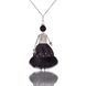 Jewelry doll pendant "Lady in Black" on a white background