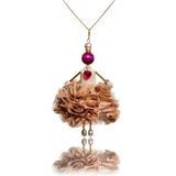 SARANA jewelry doll pendant &ldquo;Tea Rose&rdquo; on white background
