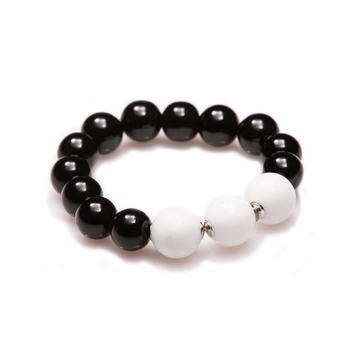 Pulsera de ágata blanca y negra