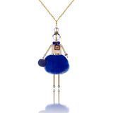 Jewelry doll pendant "Cornflower Fairy" on a white background