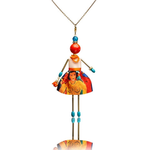 Лялька-підвіска з помаранчевим коралом за мотивами картини Анрі Матісса «Музика»