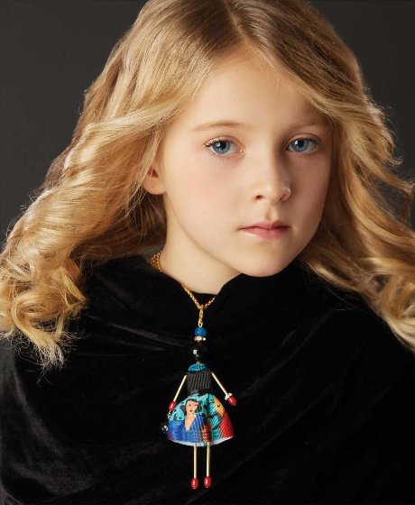 Doll-pendant with black agate based on the painting by Henri Matisse "Music"