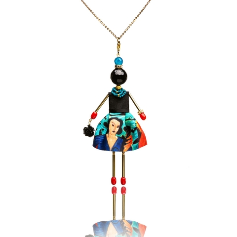 Doll-pendant with black agate based on the painting by Henri Matisse "Music"