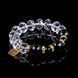 Elegant crystal bracelet with natural black agates on black background