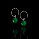 Silver earrings with green agate