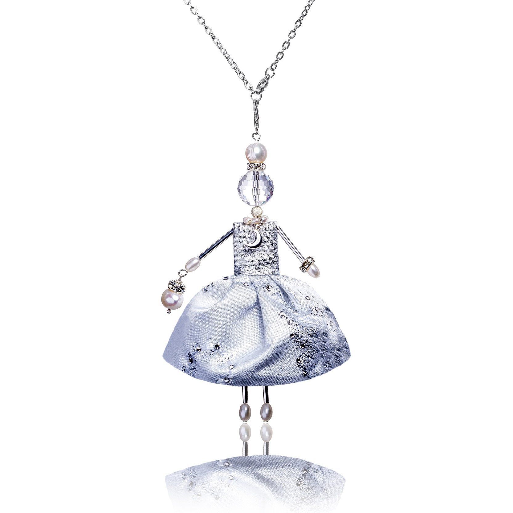 Jewelry Doll Pendant &ldquo;Princess Teresa in the Moon Dress&rdquo; on a white background