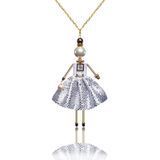 SARANA&reg; Lumena Jewelry Doll Pendant on a chain on a white background