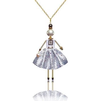 SARANA&reg; Lumena Jewelry Doll Pendant on a chain on a white background