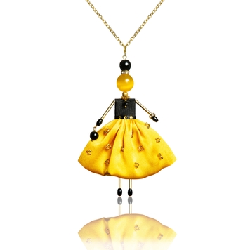 Bright doll-pendant in a silk skirt of sunny color.