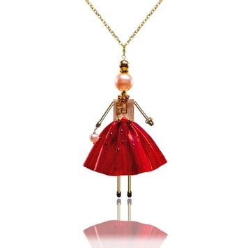 SARANA&reg; Vesta Jewelry Doll Pendant on a chain on a white background