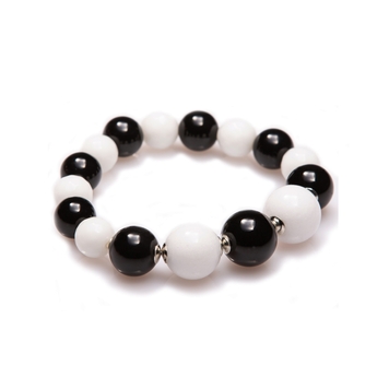 Pulsera de ágata blanca y negra