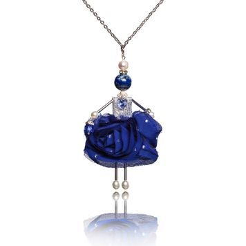 SARANA jewelry doll pendant &ldquo;Snow Queen&rdquo; on white background