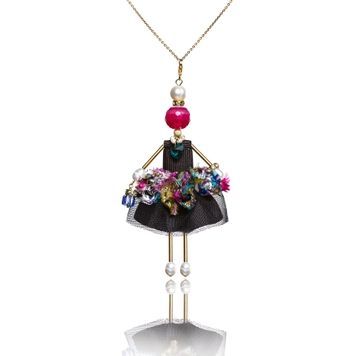 SARANA jewelry doll pendant on white background &ndash; &ldquo;Enchantress&rdquo; collection