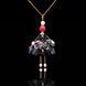 SARANA jewelry doll pendant &ldquo;Enchantress&rdquo; on black background with crystals