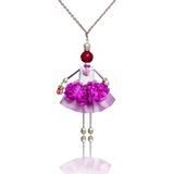 Purple Orchid jewelry doll pendant SARANA with agate on white background