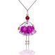 Purple Orchid jewelry doll pendant SARANA with agate on white background