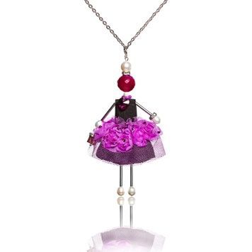 Black Orchid jewelry doll pendant on a white background | SARANA