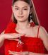 SARANA&reg; Jewelry Doll Pendant &ldquo;Mountain Dawn&rdquo; on a model for a fashion magazine photoshoot