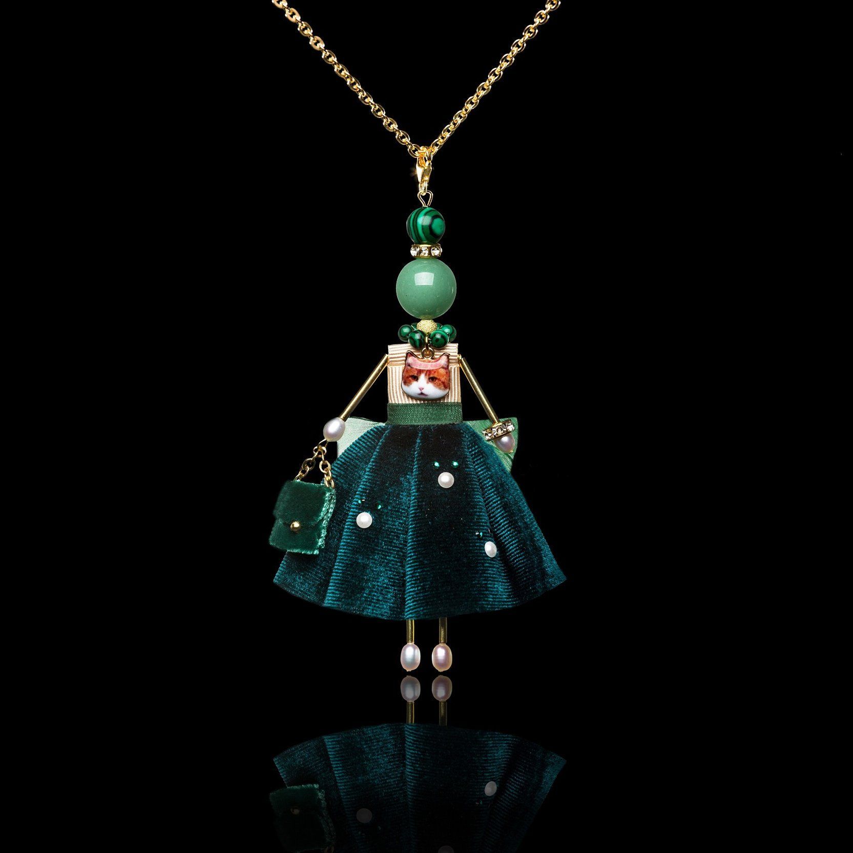 Jewelry doll pendant &ldquo;Adventurer&rdquo; on a black background