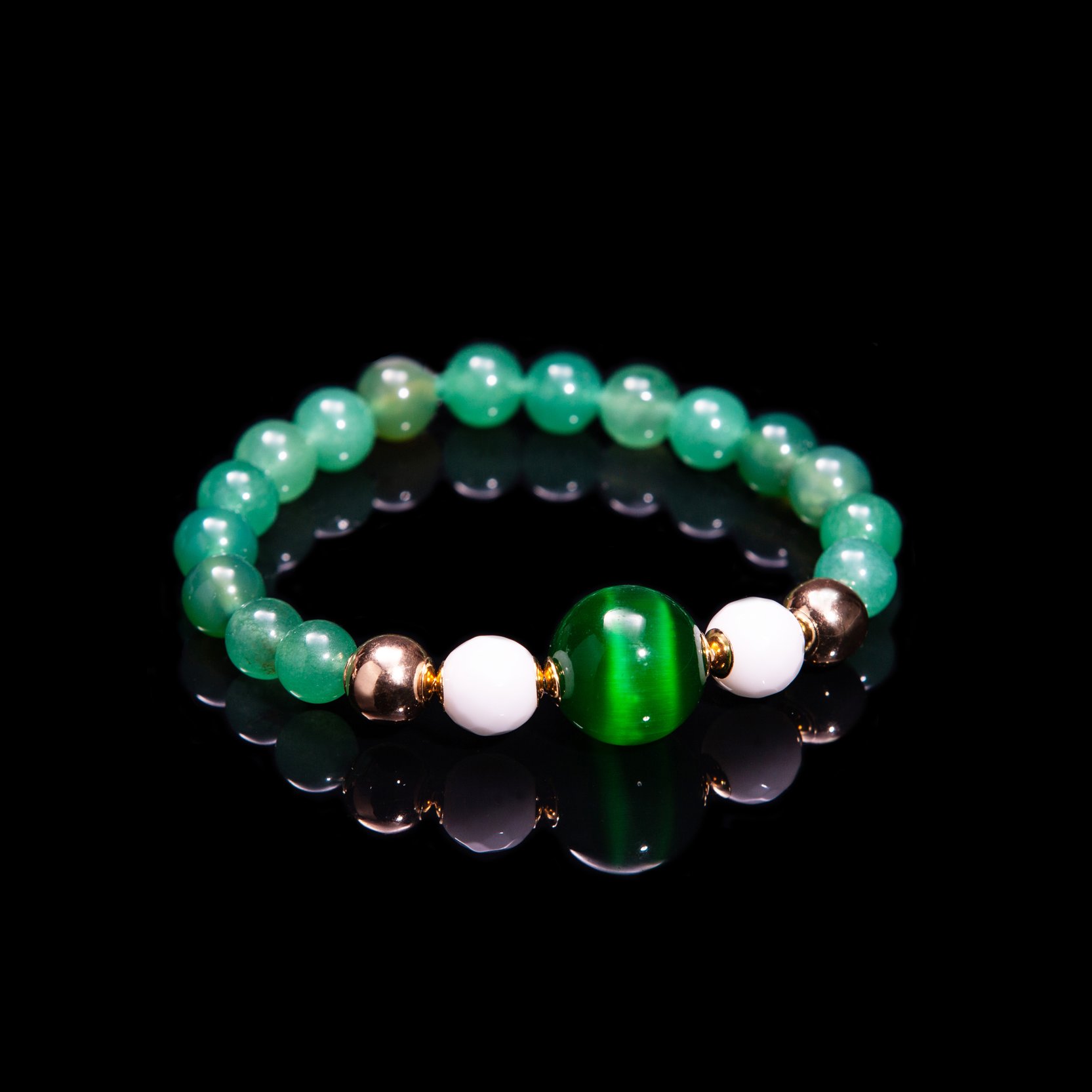 Jade bracelet in beautiful green tones.