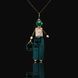 SARANA&reg; &ldquo;Romeo&rdquo; jewelry doll pendant with green agate on a black background