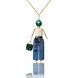 SARANA&reg; &ldquo;Romeo&rdquo; jewelry doll pendant with green agate on a white background