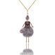 Jewelry doll pendant "Lady in Gray" on a white backgrou