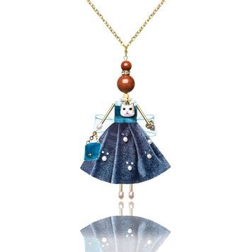 Jewelry doll pendant &ldquo;Basti&rdquo; on a white background