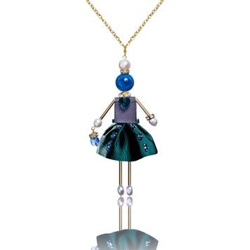 SARANA&reg; Jewelry Doll Pendant &ldquo;Azure Coast&rdquo; on a white background