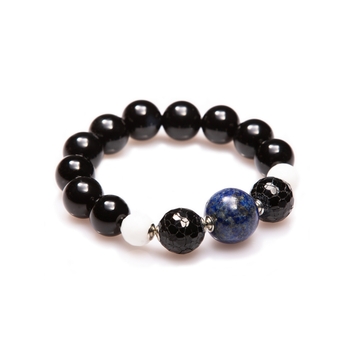 Agate bracelet with lapis lazuli