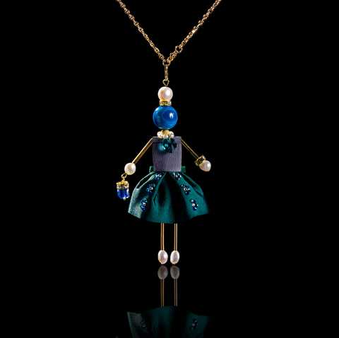 Buy KANAKRATNA Dancing Doll Chain Pendant 18 Karat Gold Necklace Set for  Women at Amazon.in