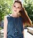 SARANA&reg; Jewelry Doll Pendant &ldquo;Azure Coast&rdquo; on a model in a stylish look