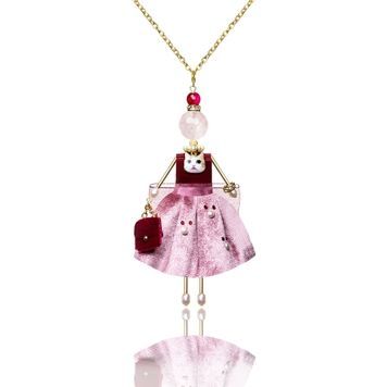 Jewelry doll pendant &ldquo;Emilia&rdquo; on a white background