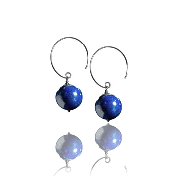 Silver earrings with lapis lazuli