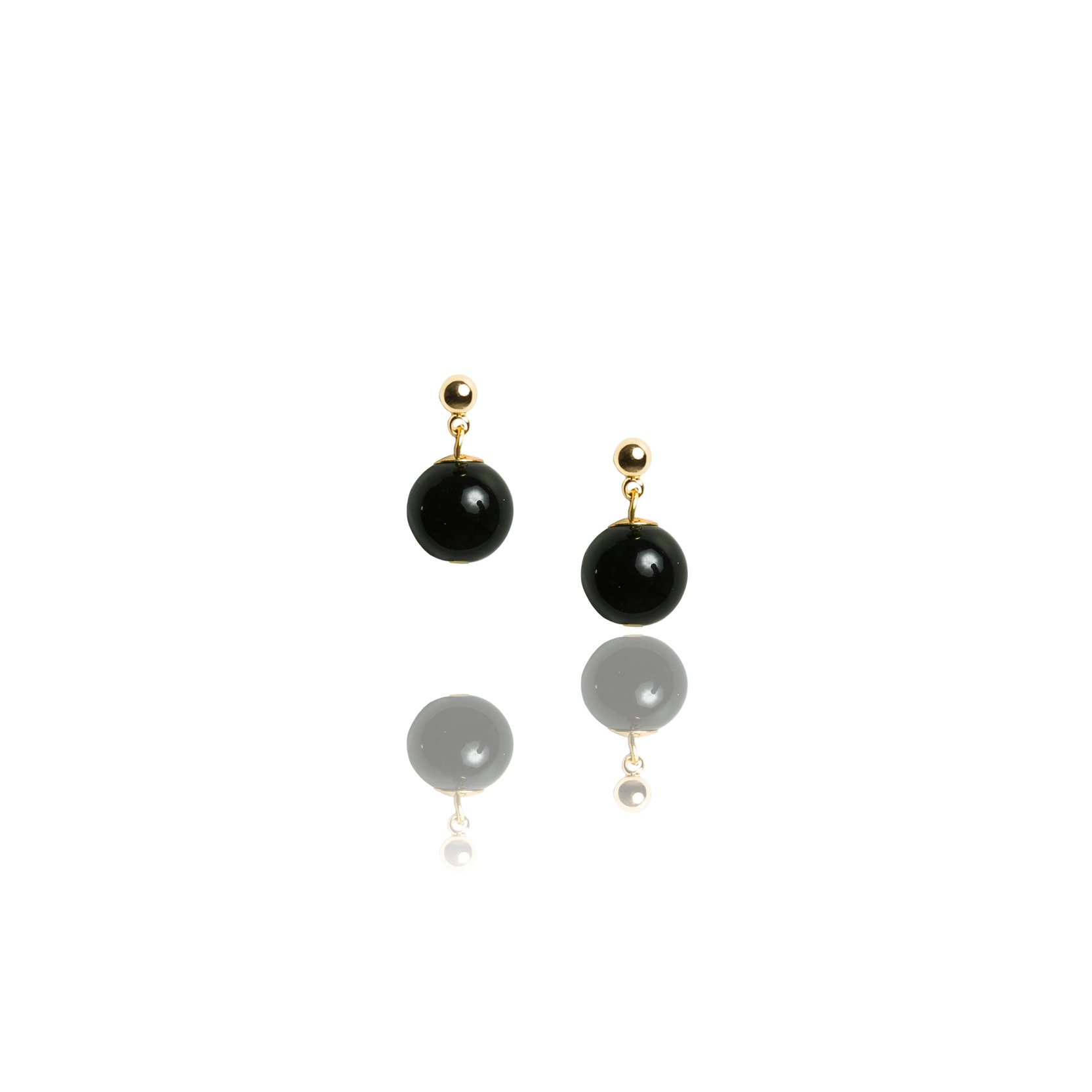 Black Agate Stud Earrings