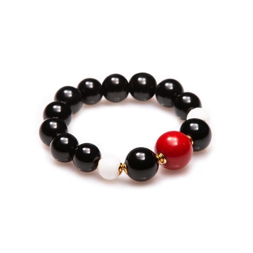 Agate bracelet with coral