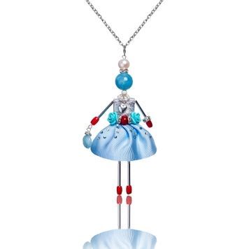 SARANA&reg; Jewelry Doll Pendant &ldquo;Winter Glow&rdquo; on a white background