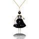 SARANA&reg; &ldquo;Bagheera&rdquo; jewelry doll pendant with black agate on a white background