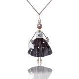 SARANA&reg; &ldquo;Grace&rdquo; jewelry doll pendant with gray agate on a white background