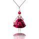 SARANA&reg; &ldquo;Rosalia&rdquo; jewelry doll pendant with Sharon rose-colored agate on a white background