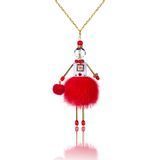 Jewelry doll pendant "Lady in Red" on a white background