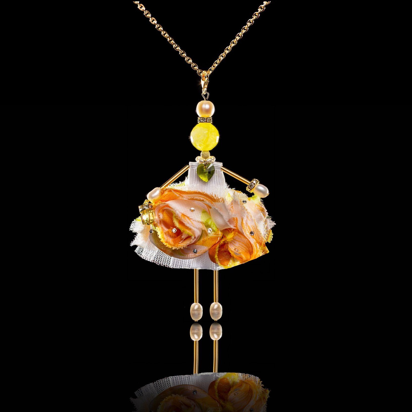 Jewelry Doll Pendant &ldquo;Lady Perfection&rdquo; SARANA&reg; on black background